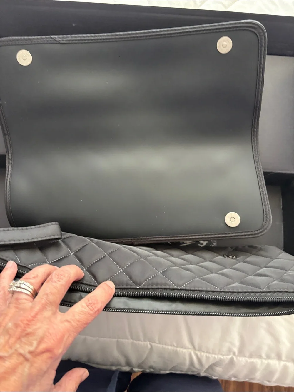 Black Quilted Hair tools travel bag